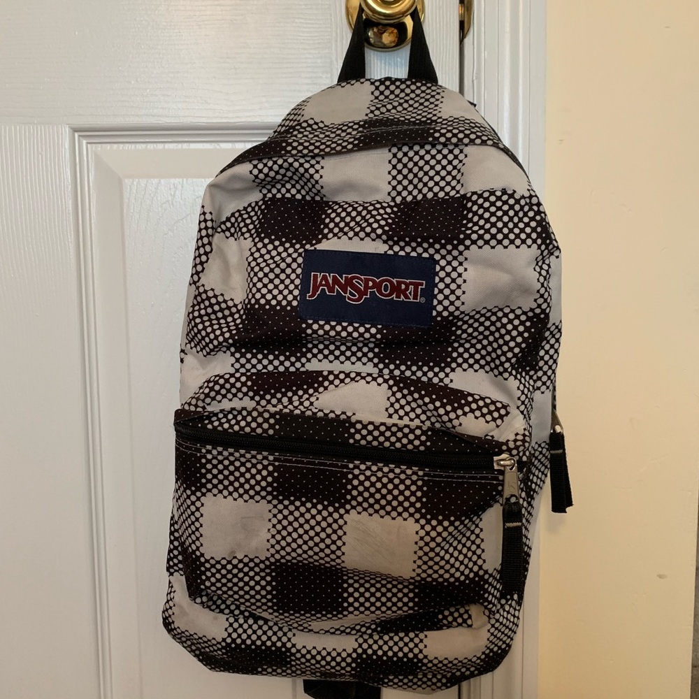 Black and White Jansport Backpack